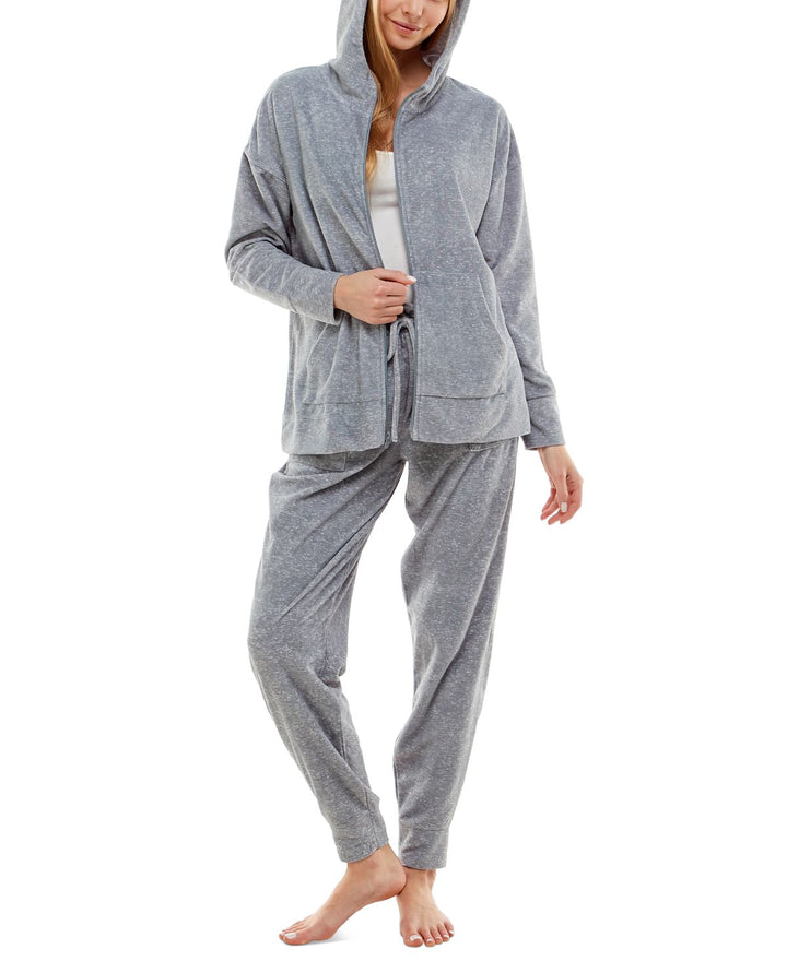 Roudelain Womens Hoodie & Paperbag-Waist Jogger Pants Lounge Set