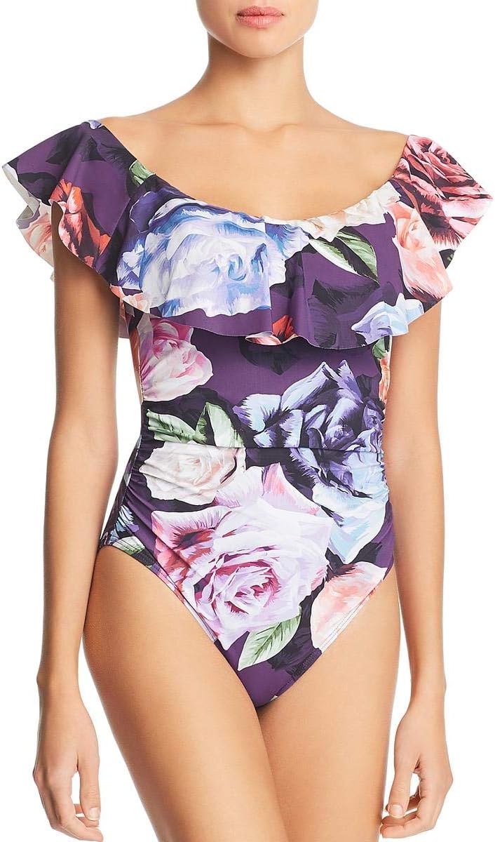 La Blanca Womens Bloom Fields Off-the-Shoulder One-Piece Swimsuit