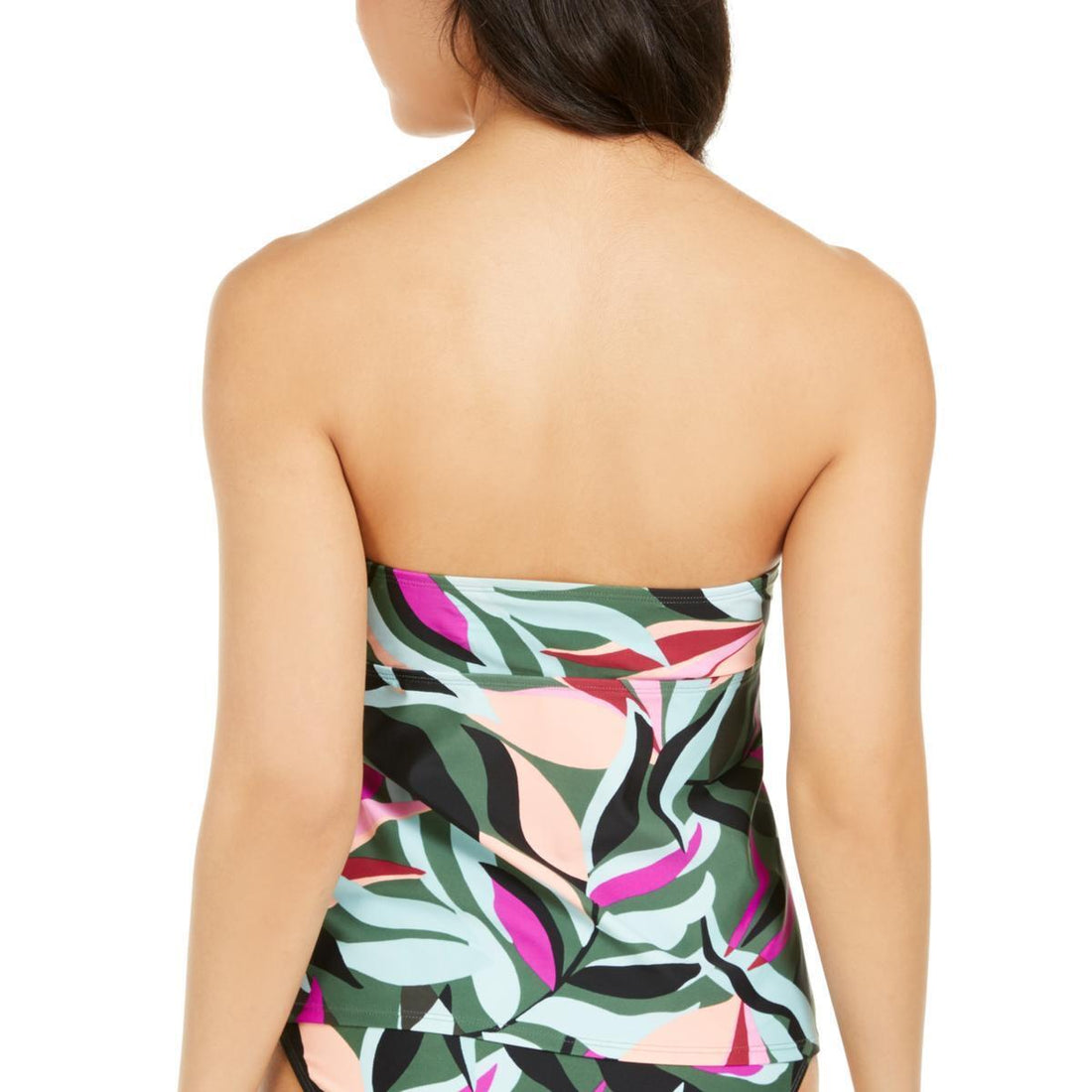 Hula Honey Womens Hyper Tropics Printed Strapless Swim Top