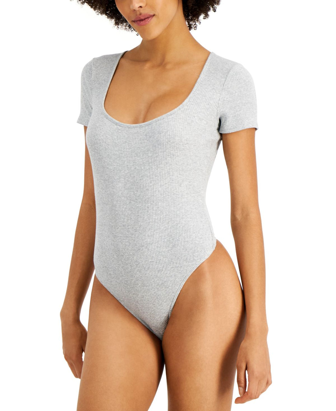 Jenni by Jennifer Moore Womens Square Neck Ribbed Bodysuit