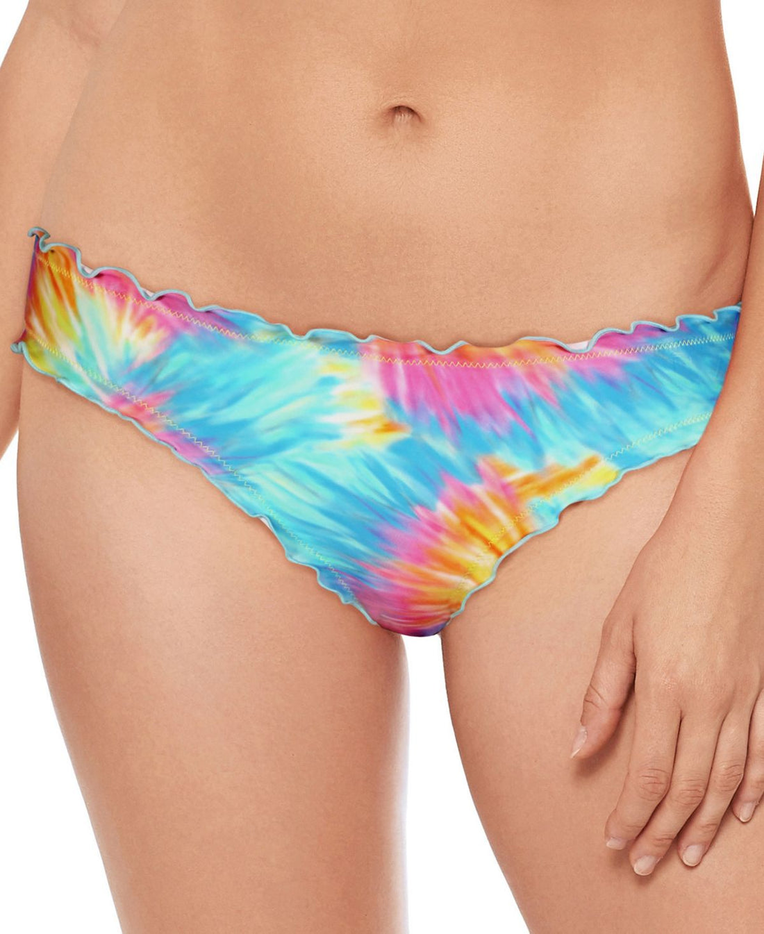 Salt + Cove Juniors Tie-Dyed Ruffled Hipster Bikini Bottoms