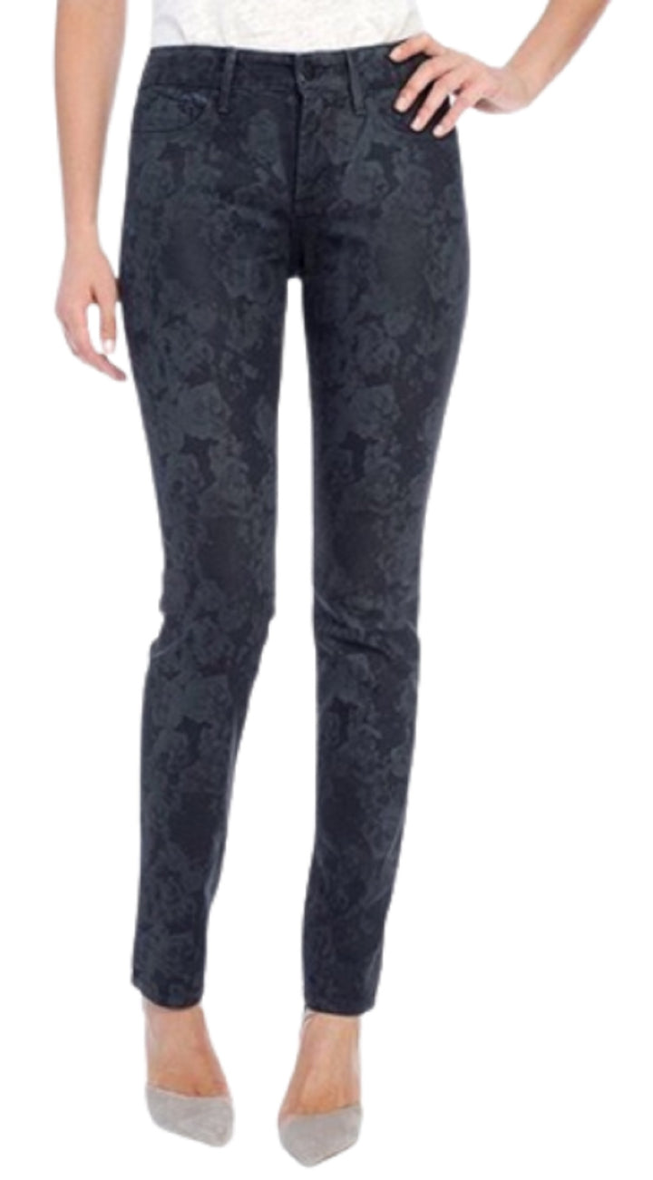 NYDJ Womens Alina Floral Denim Skinny Jeans