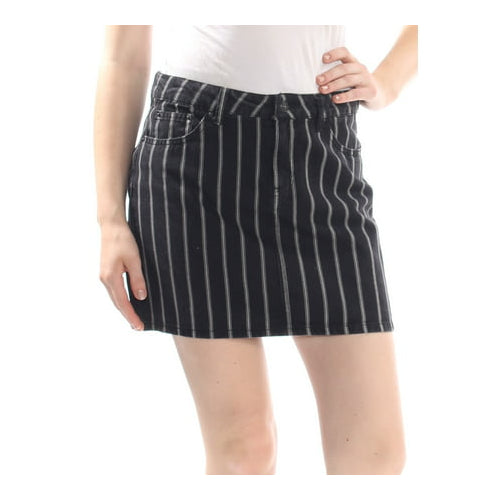 Vanilla Star Womens Pinstripe Mini Skirt