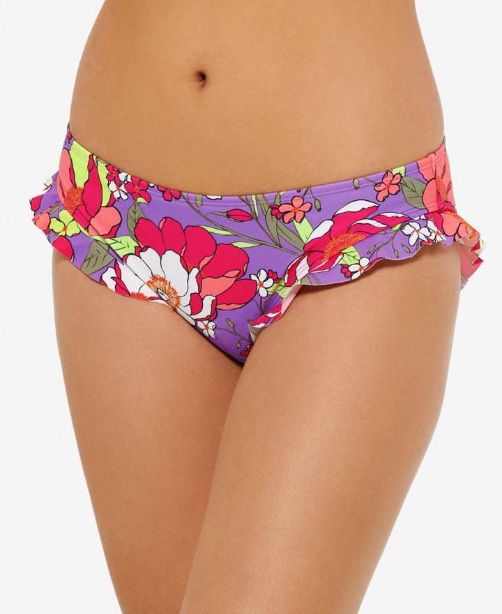 Hula Honey Juniors Impressionist Ruffled Bikini Bottoms