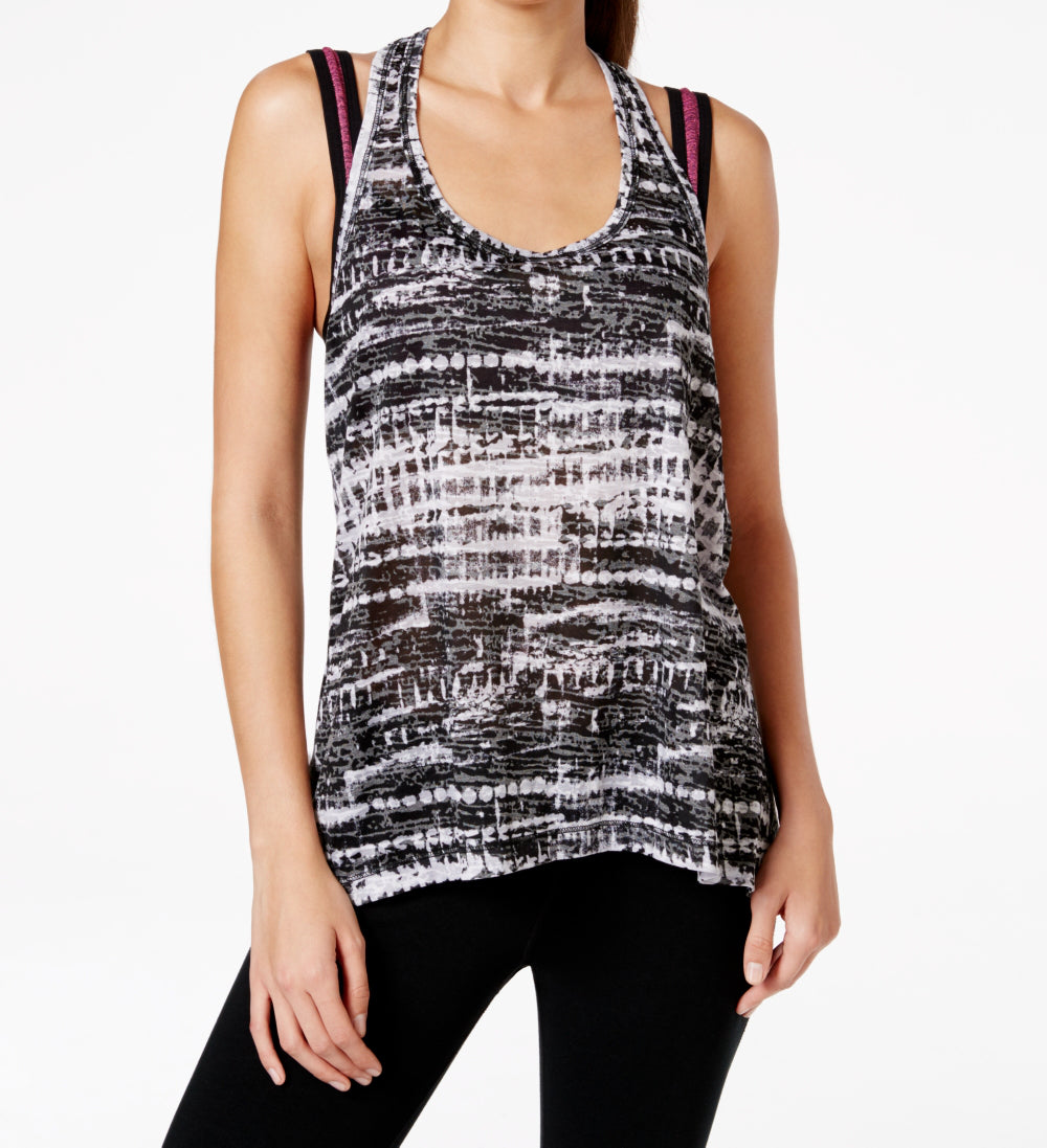 Ideology Womens Printed T Back Tank Top