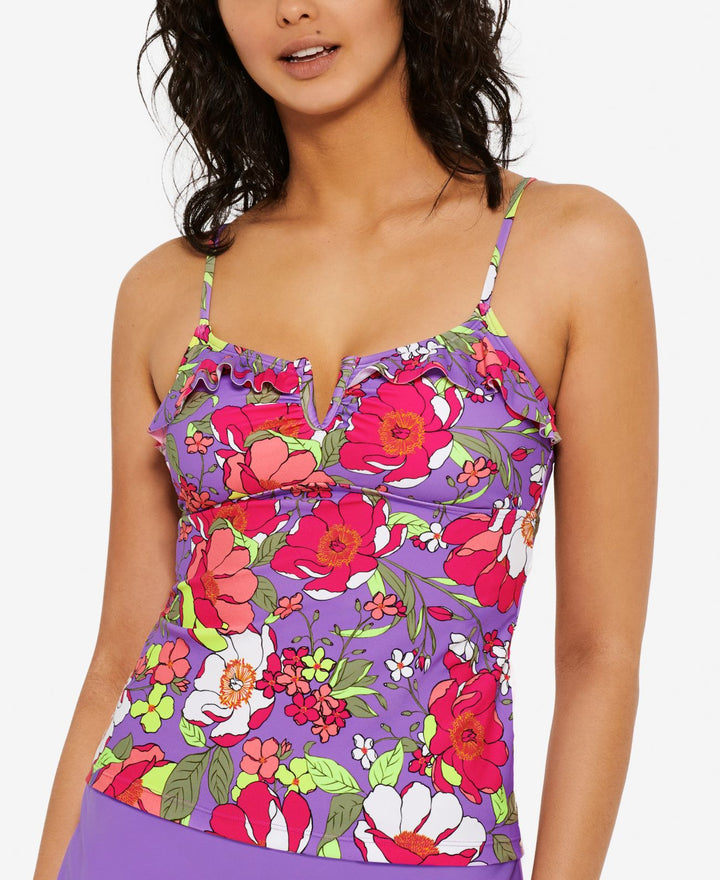 Hula Honey Juniors Impressionist Bloom V-Wire Tankini Top