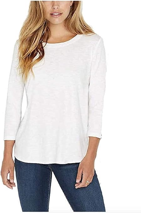 Kirkland Signature Womens Three Quarter Sleeve Slub Tee