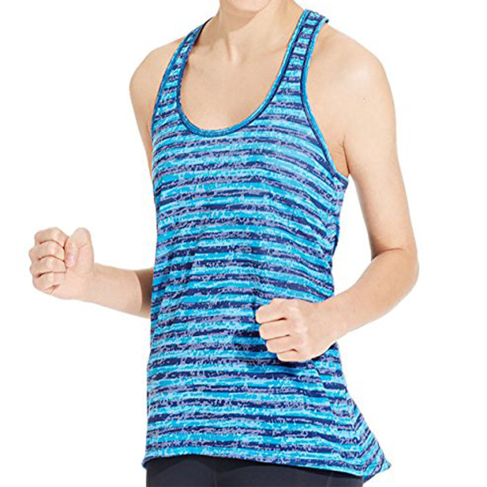 Ideology Womens Striped T Back Burnout Tank Top