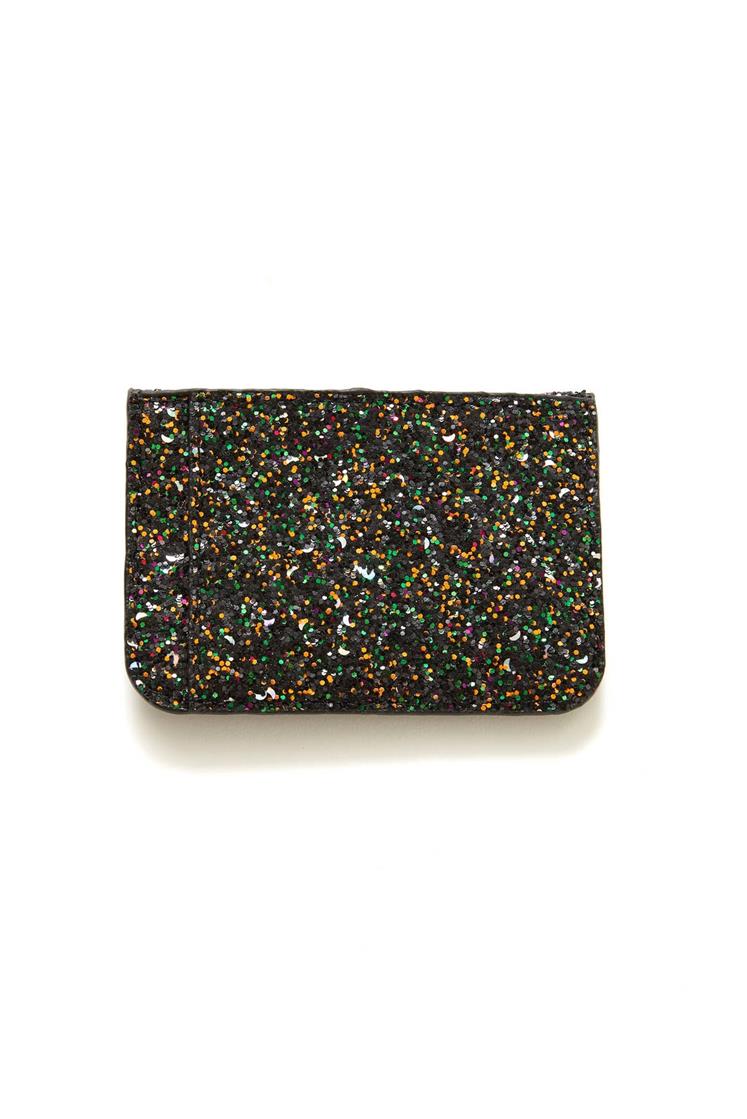 Urban Expressions Womens Glittler Sparkle Small Mini Vegan Leather Card Case Wal