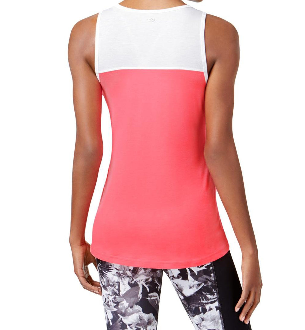 Ideology Womens Rest Later Colorblocked Graphic Tank Top