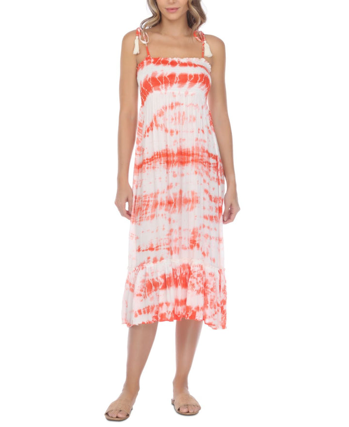 Raviya Womens Tie-Dye Cover-Up Midi Dress