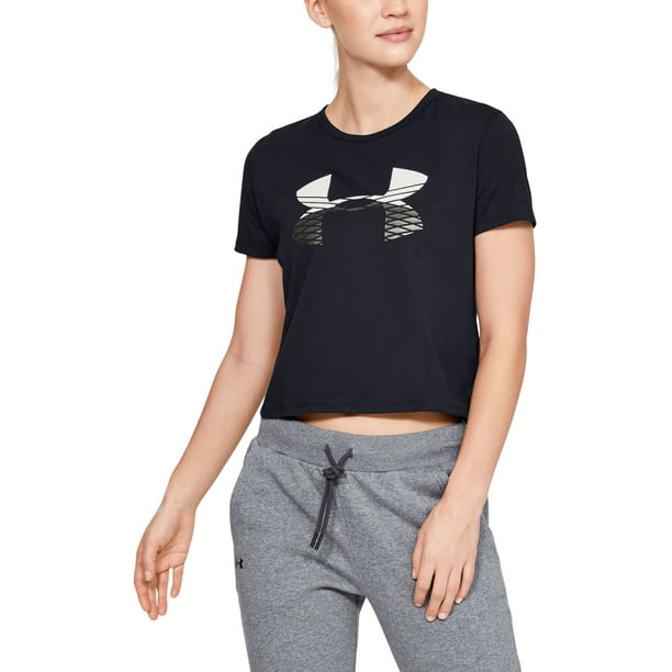 Under Armour Womens Printed logo Cropped T-Shirt