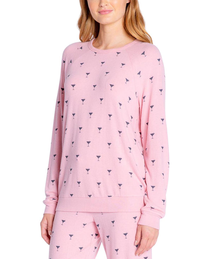 Insomniax Womens Butter Jersey Long Sleeve Crewneck Pajama Top Only,1-Piece