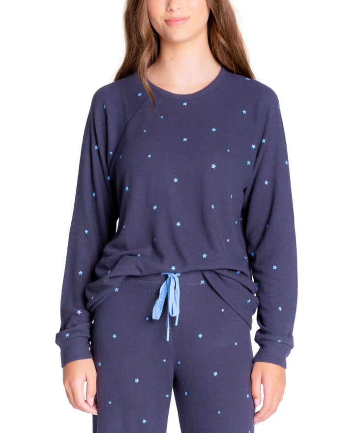 Insomniax Womens Butter Jersey Long Sleeve Crewneck Pajama Top Only,1-Piece