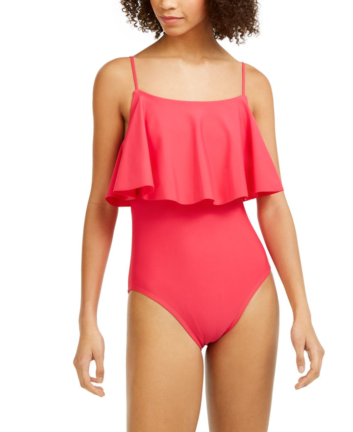 Tommy Hilfiger Womens Flutter One Piece Swimsuit