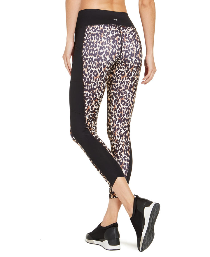 Ideology Womens Colorblocked Leopard Print Leggings