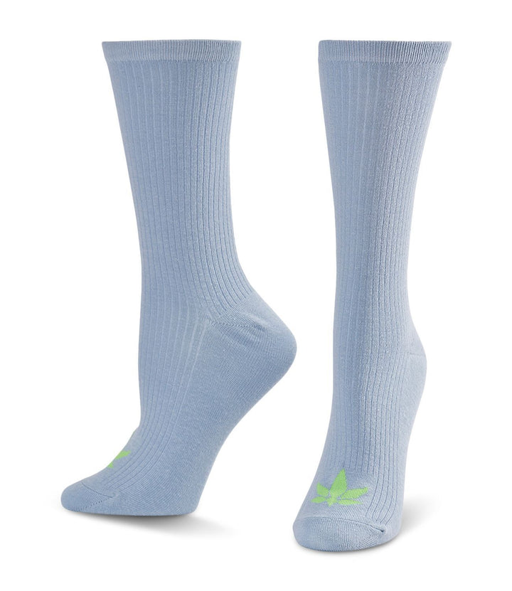 HUE Womens Theracom Ribbed Night Crew Socks,1 Pack,One Size,Color Blue