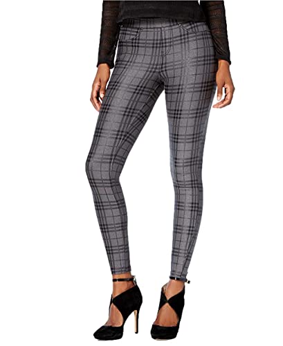 HUE Womens Metallic Plaid Printed Leggings