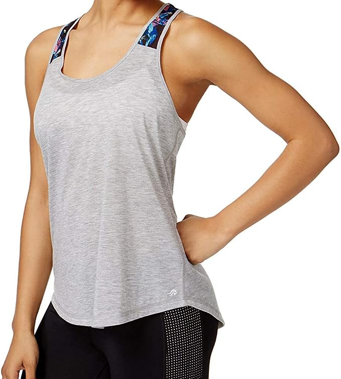 allbrand365 designer Womens Activewear Printed Racerback Tank Top