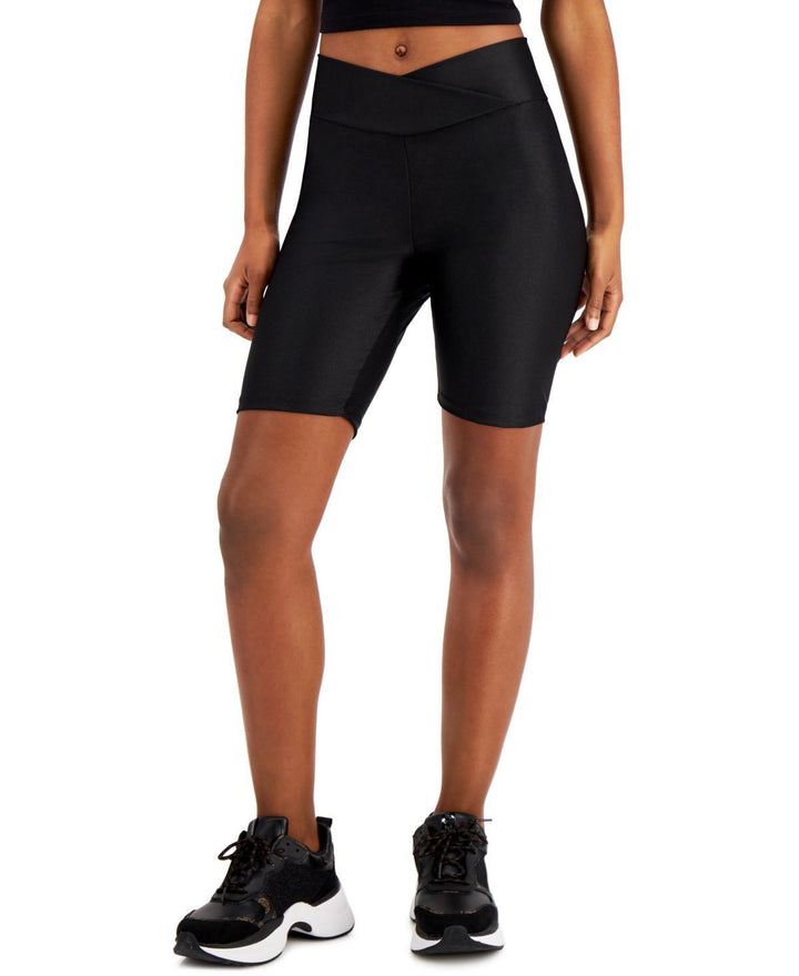 Jenni by Jennifer Moore Womens On Repeat Crossover Waist Bike Shorts