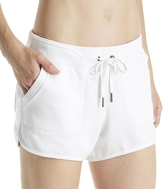 Calvin Klein Womens Distress Wash Rib Trim Shorts