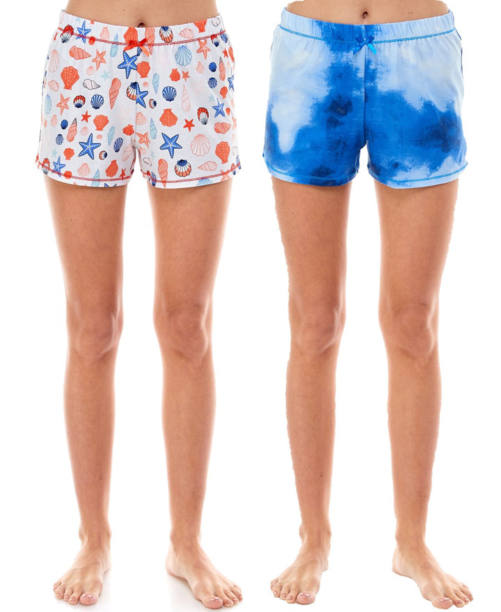 Roudelain Womens 2-Pack Printed Sleep Shorts