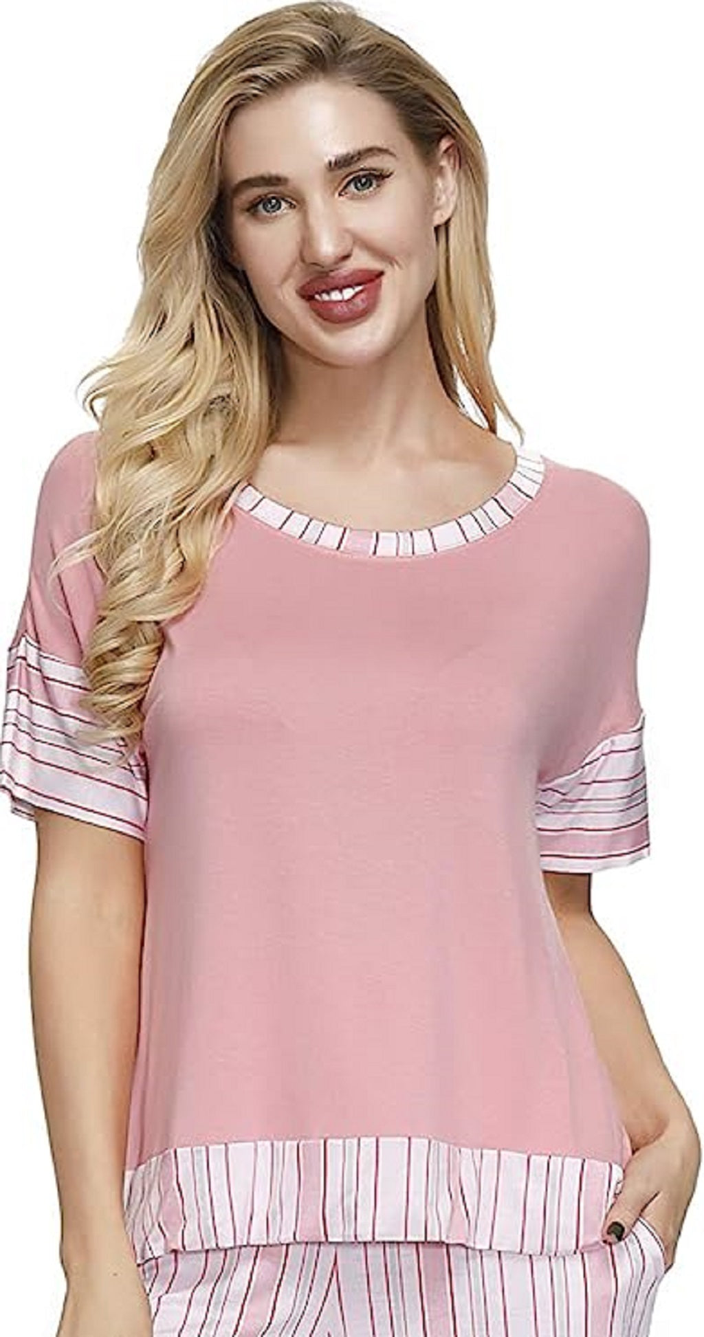 INK+IVY Womens Short Sleeve Soft Breathable Top