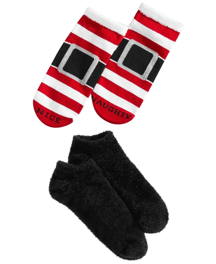 HUE Womens Ultra Comfy Ankle Socks Gift Box Set 1 Pair,One Size,White Red Black