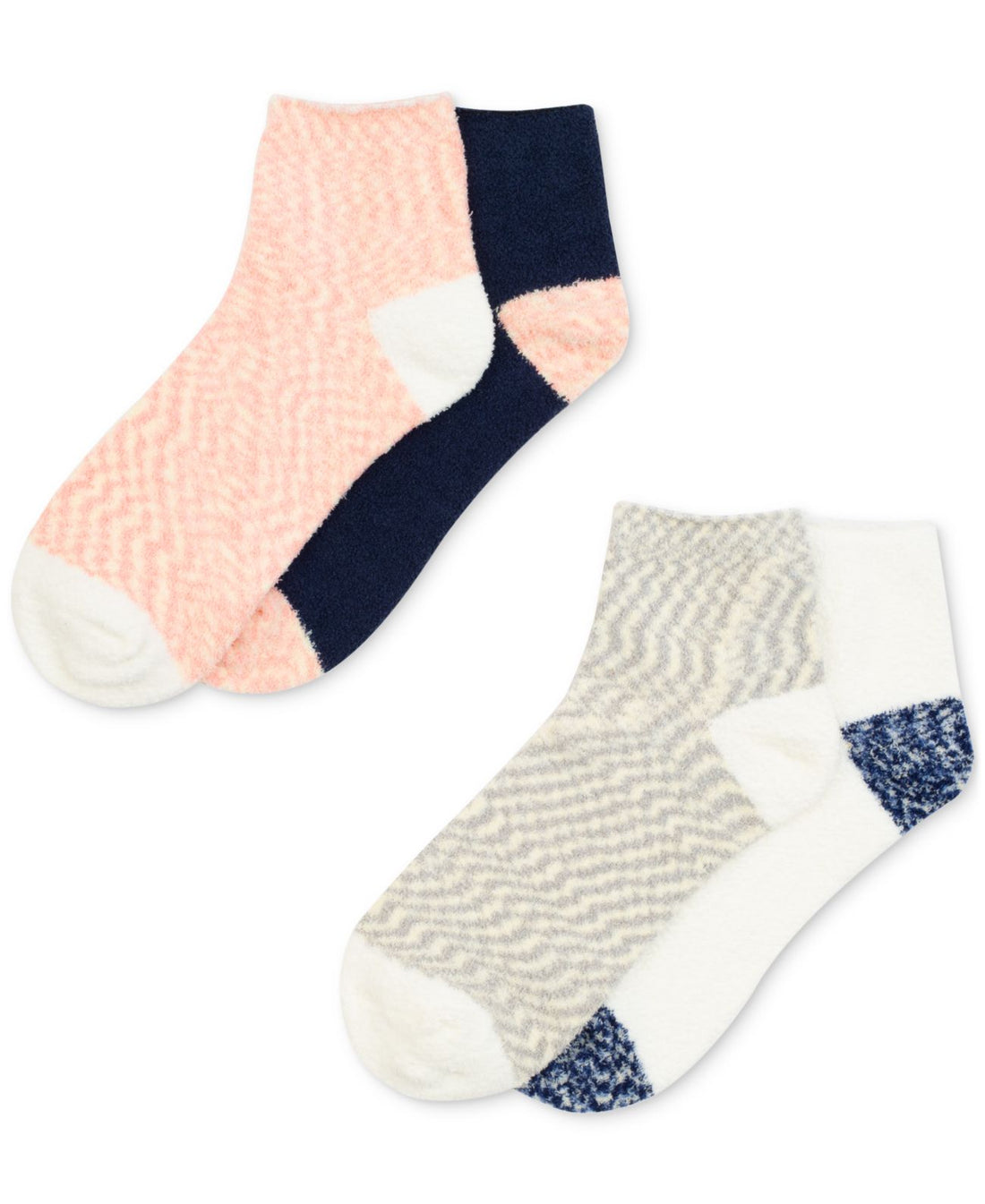 Warner's Womens 4 Pack Cloud 9 Soft Mid Crew Socks,One Size,Pink/Grey Assorted