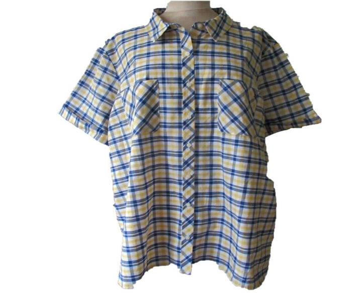 Tommy Hilfiger Womens Plus Size Cotton Plaid Button Up Shirt