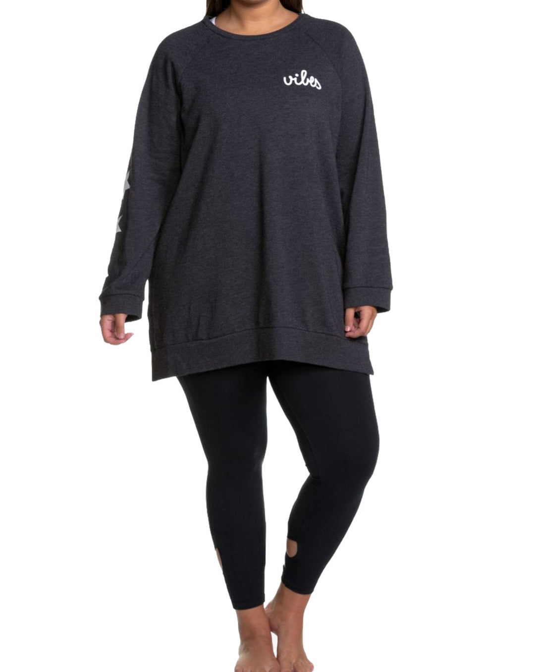 Soffe Womens Activewear Curves Plus Size Oversized Sweatshirt