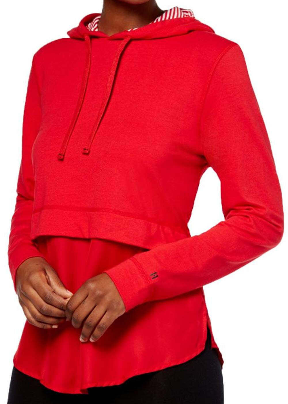 HUE Womens Layered Look Shirttail Hoodie