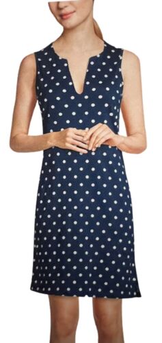 Lands' End Womens Cotton Jersey Sleeveless Swim Cover-up Dress