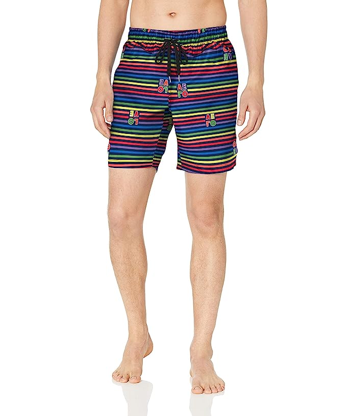 2(X)IST Mens Quick Dry Printed Board Short with Pockets Swimwear