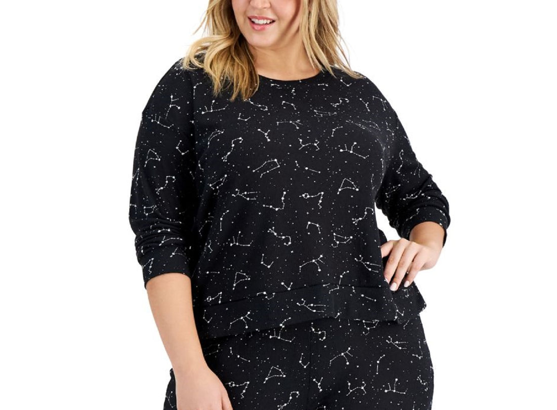 Jenni Womens Plus Size Waffle Pajama Top Only,1-Piece