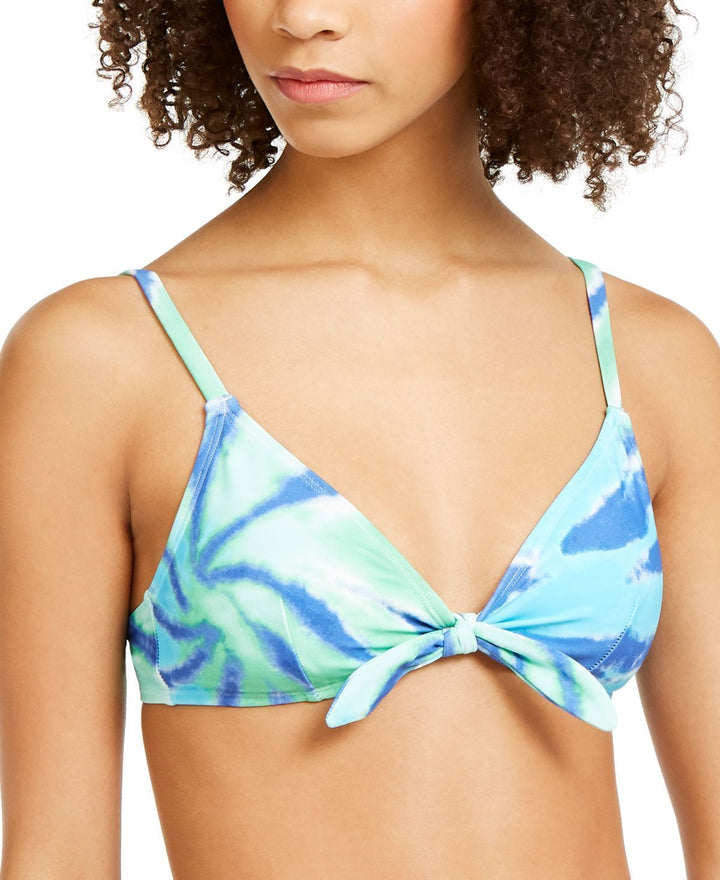 Tommy Hilfiger Womens Tie-Dye Tie-Front Bikini Top