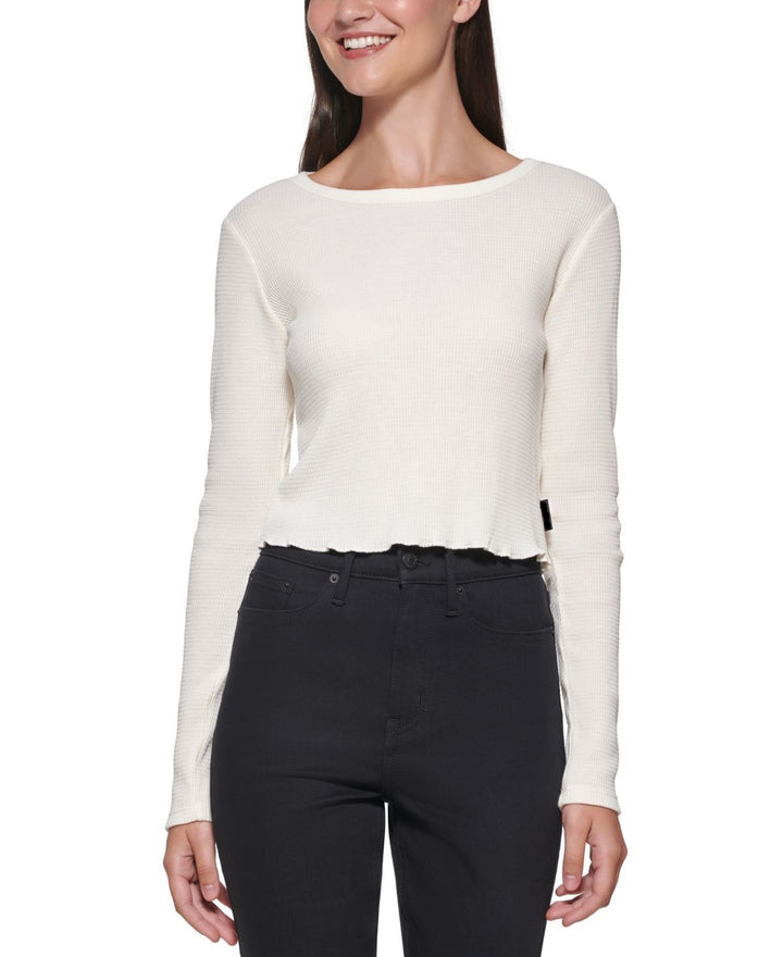 Calvin Klein Womens Cropped Crewneck Top