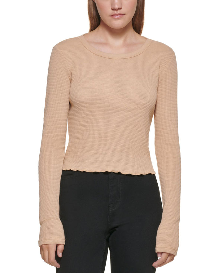 Calvin Klein Womens Cropped Crewneck Top