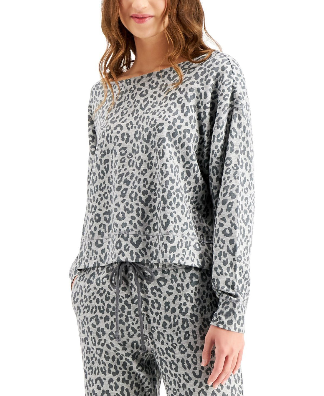 Jenni by Jennifer Moore Womens On Repeat Super Soft Crew Sleep Top