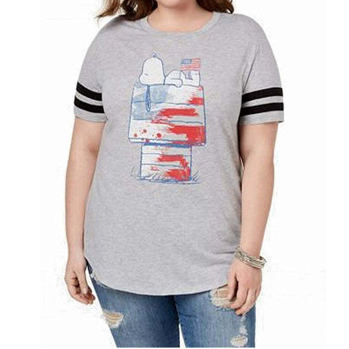 Hybrid Womens Snoopy Usa Graphic Knit Top