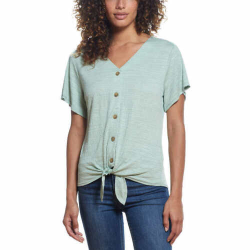 Weatherproof Vintage Womens Tie Front Top