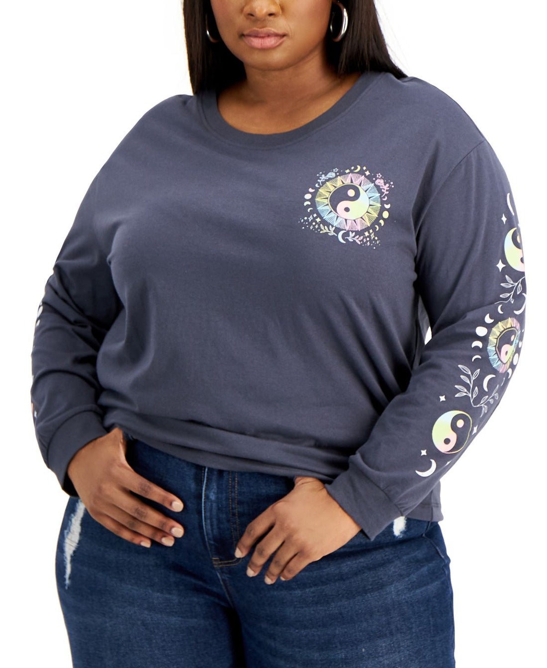 Rebellious One Womens Trendy Plus Size Graphic Top