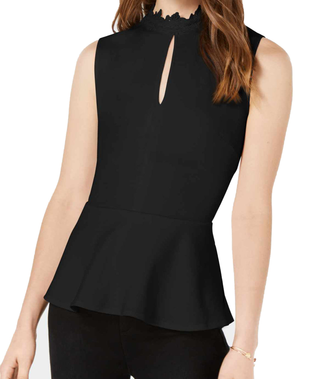 XOXO Juniors Sleeveless Keyhole Peplum Top