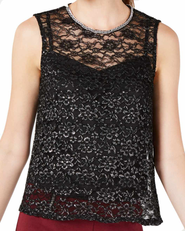 XOXO Juniors Lace And Chain Top