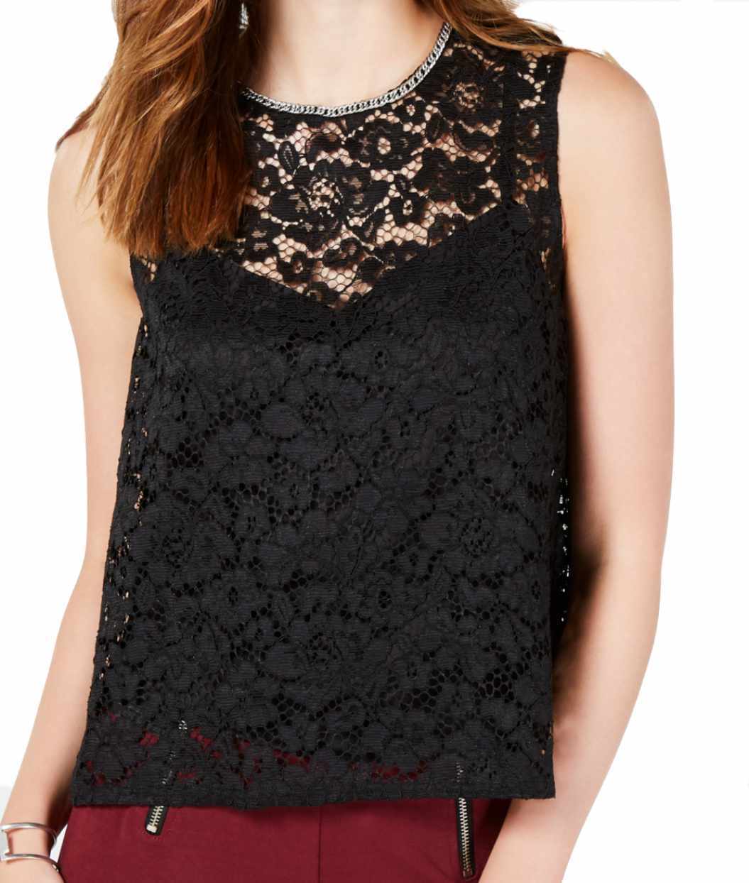 XOXO Juniors Lace And Chain Top