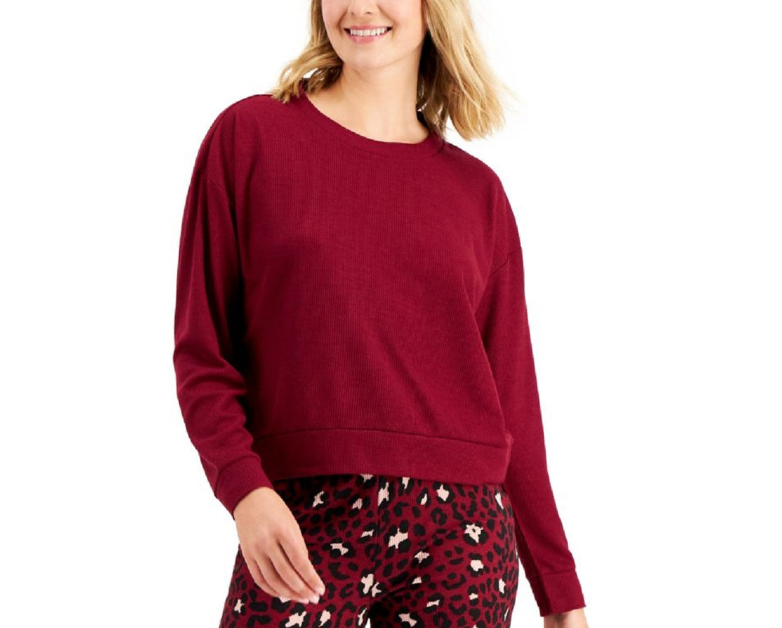 Jenni Womens Long Sleeve Waffle Pajama Top Only,1-Piece