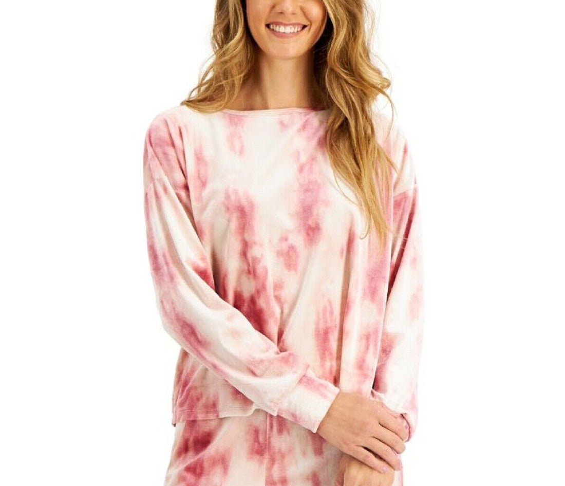 Jenni Womens Velvet Tiedye Long Sleeve Top