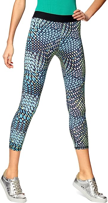 HUE Womens Exposed Waistband Active Capri Leggings