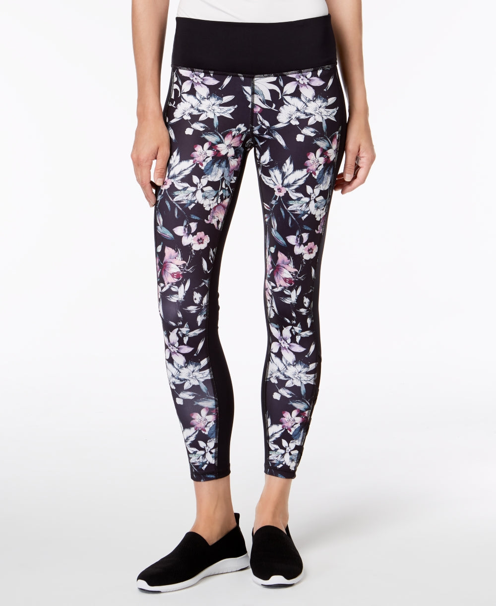 Ideology Womens Floral Print Stretch Leggings