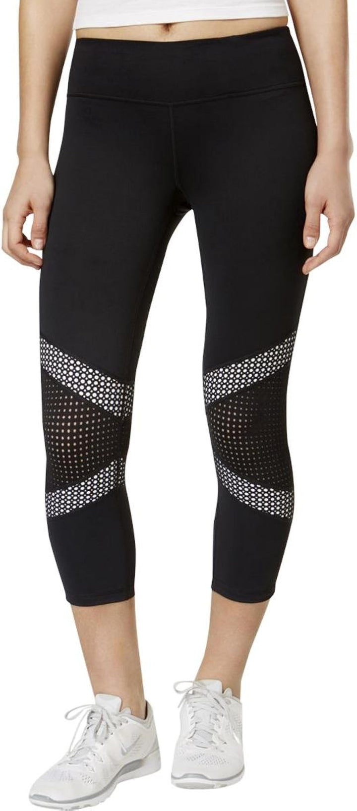 Ideology Womens Mesh Trim Cropped Leggings